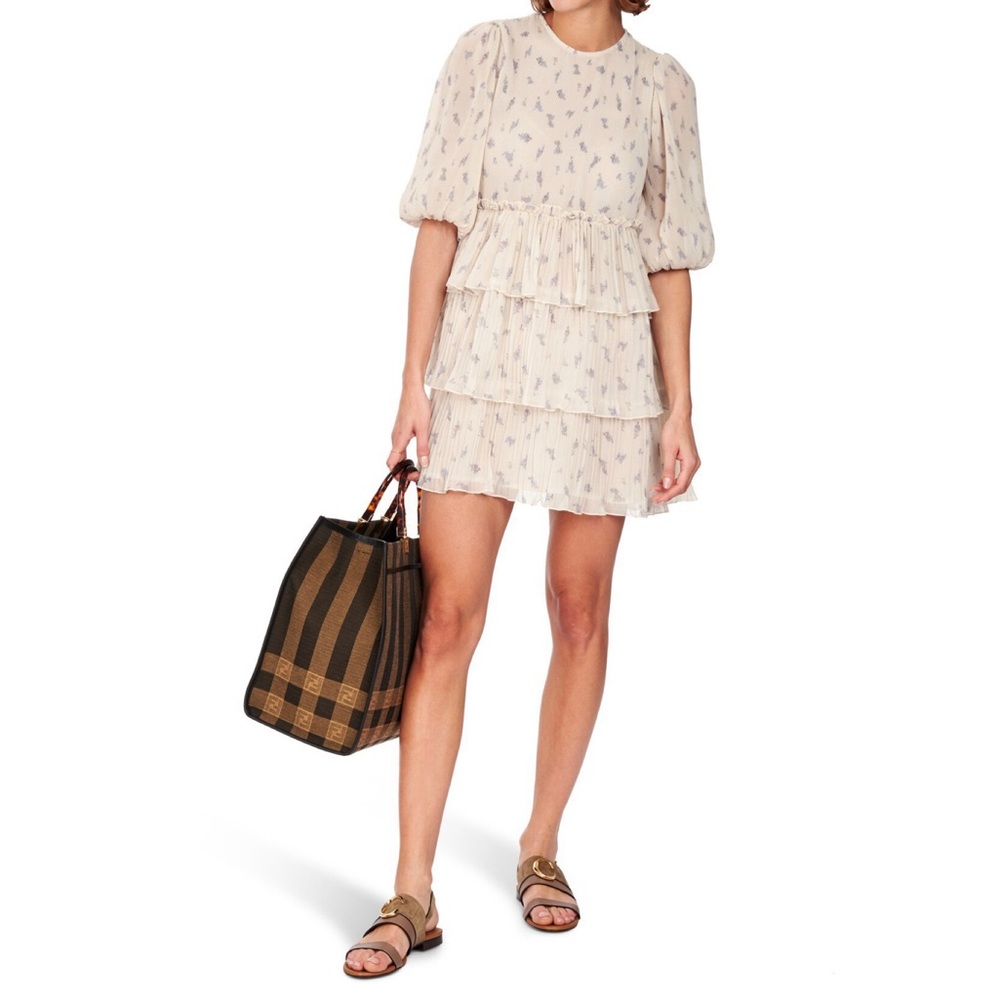 Chloé Grey C Logo Plaque In Motty Sandals - Picture 3 of 4